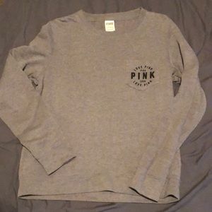 VS PINK lightweight Grey Pocket Sweatshirt